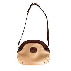 Celine Vintage Women’s Beige And Brown Leather Shoulder Bag Authentic With COA